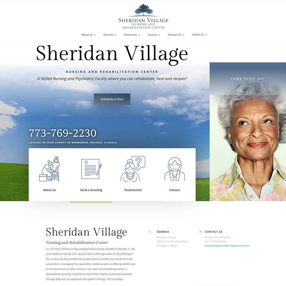 Sheridan Village website screenshot