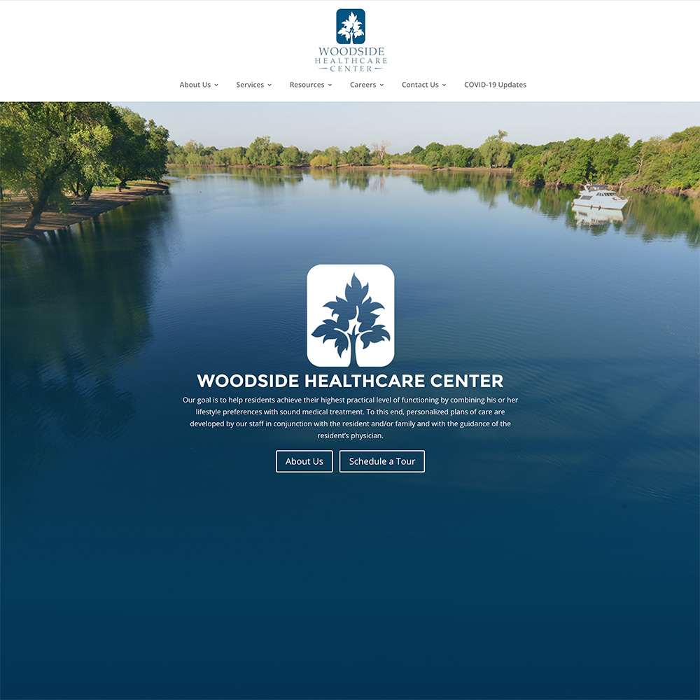 Woodside Healthcare website screenshot